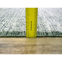 Load image into Gallery viewer, 2&#39;6&quot;x6&#39; Basil Green, Hand Knotted, 100% Wool, Oxidized And Distressed Grass Design With Exposed Warps, Runner, Oriental Rug FWR460458