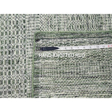 Load image into Gallery viewer, 2&#39;6&quot;x6&#39; Basil Green, Hand Knotted, 100% Wool, Oxidized And Distressed Grass Design With Exposed Warps, Runner, Oriental Rug FWR460458