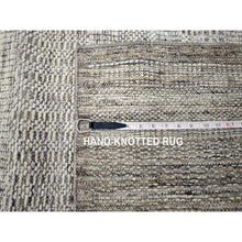 Load image into Gallery viewer, 2&#39;7&quot;x6&#39;2&quot; Beaver Brown, Hand Knotted, Pure Wool, Oxidized And Distressed Grass Design With Exposed Warps, Runner, Oriental Rug FWR460464