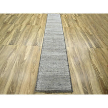 Load image into Gallery viewer, 2&#39;8&quot;x12&#39; Coffee Brown, 100% Wool, Hand Knotted, Oxidized And Distressed Grass Design With Exposed Warps, Runner, Oriental Rug FWR460470