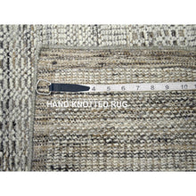 Load image into Gallery viewer, 2&#39;8&quot;x12&#39; Coffee Brown, 100% Wool, Hand Knotted, Oxidized And Distressed Grass Design With Exposed Warps, Runner, Oriental Rug FWR460470
