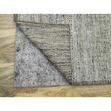 Load image into Gallery viewer, 2&#39;8&quot;x7&#39;10&quot; Beaver Brown, 100% Wool, Oxidized And Distressed Grass Design With Exposed Warps, Hand Knotted, Runner, Oriental Rug FWR460476