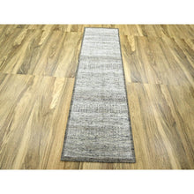 Load image into Gallery viewer, 2&#39;6&quot;x8&#39; Walnut Brown, Hand Knotted, Organic Wool, Oxidized And Distressed Grass Design With Exposed Warps, Runner, Oriental Rug FWR460482