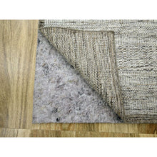 Load image into Gallery viewer, 2&#39;6&quot;x8&#39; Walnut Brown, Hand Knotted, Organic Wool, Oxidized And Distressed Grass Design With Exposed Warps, Runner, Oriental Rug FWR460482