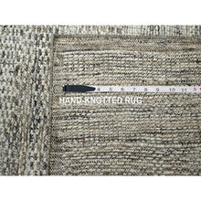 Load image into Gallery viewer, 2&#39;6&quot;x8&#39; Walnut Brown, Hand Knotted, Organic Wool, Oxidized And Distressed Grass Design With Exposed Warps, Runner, Oriental Rug FWR460482