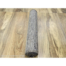 Load image into Gallery viewer, 2&#39;6&quot;x8&#39; Walnut Brown, Hand Knotted, Organic Wool, Oxidized And Distressed Grass Design With Exposed Warps, Runner, Oriental Rug FWR460482