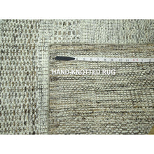 Load image into Gallery viewer, 2&#39;7&quot;x7&#39;10&quot; Cedar Brown, Hand Knotted, 100% Wool, Oxidized And Distressed Grass Design With Exposed Warps, Runner, Oriental Rug FWR460488