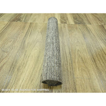 Load image into Gallery viewer, 2&#39;7&quot;x7&#39;10&quot; Cedar Brown, Hand Knotted, 100% Wool, Oxidized And Distressed Grass Design With Exposed Warps, Runner, Oriental Rug FWR460488