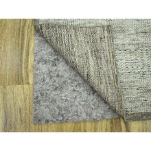 Load image into Gallery viewer, 2&#39;7&quot;x8&#39; Cafe Au Lait Brown, Oxidized And Distressed Grass Design With Exposed Warps, Hand Knotted, 100% Wool, Runner, Oriental Rug FWR460494