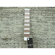 Load image into Gallery viewer, 2&#39;7&quot;x8&#39; Cafe Au Lait Brown, Oxidized And Distressed Grass Design With Exposed Warps, Hand Knotted, 100% Wool, Runner, Oriental Rug FWR460494