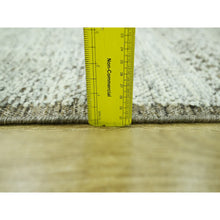 Load image into Gallery viewer, 2&#39;7&quot;x8&#39; Cafe Au Lait Brown, Oxidized And Distressed Grass Design With Exposed Warps, Hand Knotted, 100% Wool, Runner, Oriental Rug FWR460494