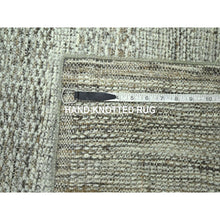 Load image into Gallery viewer, 2&#39;7&quot;x8&#39; Cafe Au Lait Brown, Oxidized And Distressed Grass Design With Exposed Warps, Hand Knotted, 100% Wool, Runner, Oriental Rug FWR460494