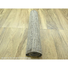 Load image into Gallery viewer, 2&#39;7&quot;x8&#39; Cafe Au Lait Brown, Oxidized And Distressed Grass Design With Exposed Warps, Hand Knotted, 100% Wool, Runner, Oriental Rug FWR460494