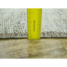 Load image into Gallery viewer, 2&#39;7&quot;x10&#39; Beaver Brown, Hand Knotted, Natural Wool, Distressed And Oxidized Grass Design With Exposed Warps, Runner, Oriental Rug FWR460500