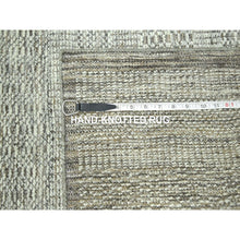 Load image into Gallery viewer, 2&#39;7&quot;x10&#39; Beaver Brown, Hand Knotted, Natural Wool, Distressed And Oxidized Grass Design With Exposed Warps, Runner, Oriental Rug FWR460500