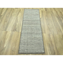 Load image into Gallery viewer, 2&#39;7&quot;x6&#39;2&quot; Beaver Brown, Hand Knotted, 100% Wool, Oxidized And Distressed Grass Design With Exposed Warps, Runner, Oriental Rug FWR460506