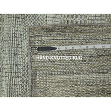 Load image into Gallery viewer, 2&#39;7&quot;x6&#39;2&quot; Beaver Brown, Hand Knotted, 100% Wool, Oxidized And Distressed Grass Design With Exposed Warps, Runner, Oriental Rug FWR460506