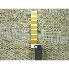 Load image into Gallery viewer, 2&#39;6&quot;x10&#39; Golden Yellow, Oxidized And Distressed Grass Design With Exposed Warps, Natural Wool, Hand Knotted, Runner, Oriental Rug FWR460518
