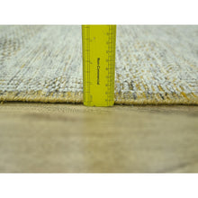 Load image into Gallery viewer, 2&#39;6&quot;x10&#39; Golden Yellow, Oxidized And Distressed Grass Design With Exposed Warps, Natural Wool, Hand Knotted, Runner, Oriental Rug FWR460518