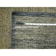 Load image into Gallery viewer, 2&#39;6&quot;x11&#39;10&quot; Peanut Brown, 100% Wool, Hand Knotted, Oxidized And Distressed Grass Design With Exposed Warps, Runner, Oriental Rug FWR460530