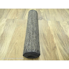 Load image into Gallery viewer, 2&#39;6&quot;x11&#39;10&quot; Peanut Brown, 100% Wool, Hand Knotted, Oxidized And Distressed Grass Design With Exposed Warps, Runner, Oriental Rug FWR460530