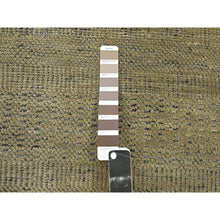 Load image into Gallery viewer, 2&#39;6&quot;x10&#39; Honey Brown, 100% Wool, Oxidized And Distressed Grass Design With Exposed Warps, Hand Knotted, Runner, Oriental Rug FWR460536