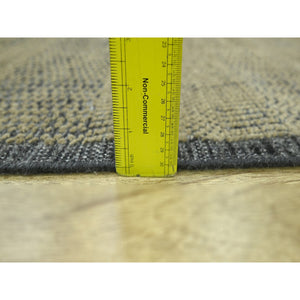 2'6"x10' Honey Brown, 100% Wool, Oxidized And Distressed Grass Design With Exposed Warps, Hand Knotted, Runner, Oriental Rug FWR460536