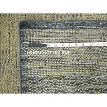 Load image into Gallery viewer, 2&#39;6&quot;x10&#39; Honey Brown, 100% Wool, Oxidized And Distressed Grass Design With Exposed Warps, Hand Knotted, Runner, Oriental Rug FWR460536