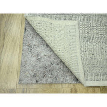 Load image into Gallery viewer, 2&#39;7&quot;x10&#39;3&quot; Medium Gray, Oxidized And Distressed Grass Design With Exposed Warps, Hand Knotted, Natural Wool, Runner, Oriental Rug FWR460548