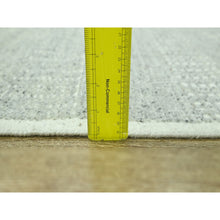 Load image into Gallery viewer, 2&#39;7&quot;x10&#39;3&quot; Medium Gray, Oxidized And Distressed Grass Design With Exposed Warps, Hand Knotted, Natural Wool, Runner, Oriental Rug FWR460548