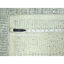 Load image into Gallery viewer, 2&#39;7&quot;x10&#39;3&quot; Medium Gray, Oxidized And Distressed Grass Design With Exposed Warps, Hand Knotted, Natural Wool, Runner, Oriental Rug FWR460548