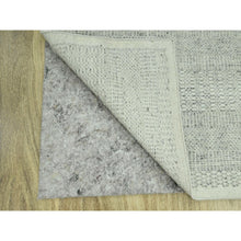 Load image into Gallery viewer, 2&#39;7&quot;x8&#39;1&quot; Mirage Gray, Hand Knotted, 100% Wool, Oxidized And Distressed Grass Design With Exposed Warps, Runner, Oriental Rug FWR460554