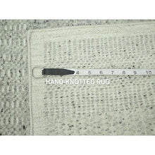 Load image into Gallery viewer, 2&#39;7&quot;x8&#39;1&quot; Mirage Gray, Hand Knotted, 100% Wool, Oxidized And Distressed Grass Design With Exposed Warps, Runner, Oriental Rug FWR460554