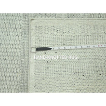 Load image into Gallery viewer, 2&#39;7&quot;x8&#39;1&quot; Spanish Gray, 100% Wool, Oxidized And Distressed Grass Design With Exposed Warps, Hand Knotted, Runner, Oriental Rug FWR460560