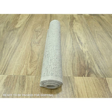 Load image into Gallery viewer, 2&#39;7&quot;x8&#39;1&quot; Spanish Gray, 100% Wool, Oxidized And Distressed Grass Design With Exposed Warps, Hand Knotted, Runner, Oriental Rug FWR460560
