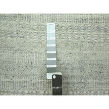 Load image into Gallery viewer, 2&#39;7&quot;x12&#39;1&quot; Misty Gray, Distressed And Oxidized Grass Design With Exposed Warps, Hand Knotted, 100% Wool, Runner, Oriental Rug FWR460566