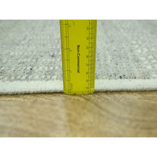 Load image into Gallery viewer, 2&#39;7&quot;x12&#39;1&quot; Misty Gray, Distressed And Oxidized Grass Design With Exposed Warps, Hand Knotted, 100% Wool, Runner, Oriental Rug FWR460566