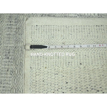 Load image into Gallery viewer, 2&#39;7&quot;x12&#39;1&quot; Misty Gray, Distressed And Oxidized Grass Design With Exposed Warps, Hand Knotted, 100% Wool, Runner, Oriental Rug FWR460566