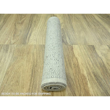 Load image into Gallery viewer, 2&#39;6&quot;x8&#39;1&quot; Medium Gray, Organic Wool, Oxidized And Distressed Grass Design With Exposed Warps, Hand Knotted, Runner, Oriental Rug FWR460572