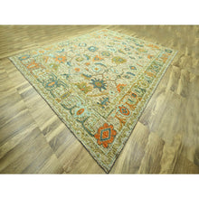 Load image into Gallery viewer, 12&#39;1&quot;x14&#39;10&quot; Beige, Hand Knotted, Colorful Oushak Design With Exposed Weft, Distressed Feel But Durable, 100% Wool, Xl, Oversized, Oriental Rug FWR460602