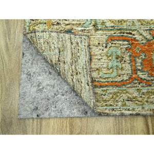 12'1"x14'10" Beige, Hand Knotted, Colorful Oushak Design With Exposed Weft, Distressed Feel But Durable, 100% Wool, Xl, Oversized, Oriental Rug FWR460602