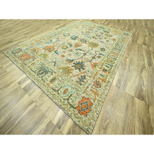 Load image into Gallery viewer, 10&#39;2&quot;x14&#39; Beige, 100% Wool, Colorful Oushak Design With Exposed Weft, Distressed Feel But Durable, Hand Knotted, Oriental Rug FWR460608