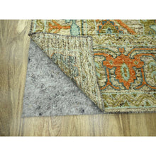 Load image into Gallery viewer, 10&#39;2&quot;x14&#39; Beige, 100% Wool, Colorful Oushak Design With Exposed Weft, Distressed Feel But Durable, Hand Knotted, Oriental Rug FWR460608