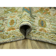 Load image into Gallery viewer, 10&#39;2&quot;x14&#39; Beige, 100% Wool, Colorful Oushak Design With Exposed Weft, Distressed Feel But Durable, Hand Knotted, Oriental Rug FWR460608