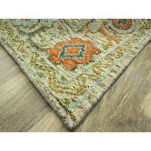 Load image into Gallery viewer, 10&#39;2&quot;x14&#39; Beige, 100% Wool, Colorful Oushak Design With Exposed Weft, Distressed Feel But Durable, Hand Knotted, Oriental Rug FWR460608