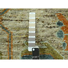 Load image into Gallery viewer, 10&#39;2&quot;x14&#39; Beige, 100% Wool, Colorful Oushak Design With Exposed Weft, Distressed Feel But Durable, Hand Knotted, Oriental Rug FWR460608