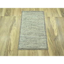 Load image into Gallery viewer, 2&#39;x3&#39; Beaver Brown, 100% Natural Wool, Oxidized And Distressed Grass Design With Exposed Warps, Hand Knotted, Mat, Sample, Oriental Rug FWR460650