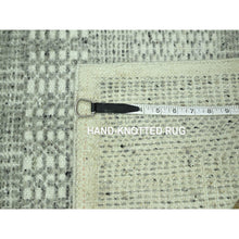 Load image into Gallery viewer, 2&#39;x3&#39; Misty Gray, Organic Wool, Hand Knotted, Oxidized And Distressed Grass Design With Exposed Warps, Mat, Sample, Oriental Rug FWR460668