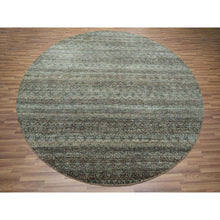 Load image into Gallery viewer, 10&#39;x10&#39; Arsenic Gray, Kohinoor Herat Pattern, Small Geometric Repetitive Diamond Design, Soft Wool, Tone On Tone, Hand Knotted, Round, Oriental Rug FWR460728