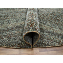 Load image into Gallery viewer, 10&#39;x10&#39; Arsenic Gray, Kohinoor Herat Pattern, Small Geometric Repetitive Diamond Design, Soft Wool, Tone On Tone, Hand Knotted, Round, Oriental Rug FWR460728